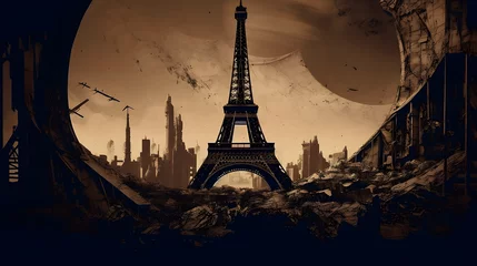 Foto op Canvas ruins of the eiffel tower by marc © Oleksandr