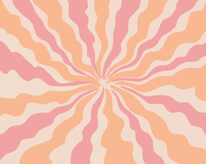 Groovy retro swirl burst, summer and carnival background