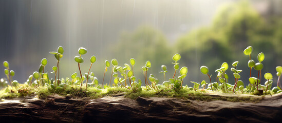 green sprouts are a key to future food supply - obrazy, fototapety, plakaty