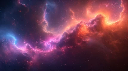 Foto op Canvas Incredibly beautiful galaxy in outer space. Nebula night starry sky in rainbow colors. Multicolor outer space. Elements of this image furnished by NASA. © Muhammad