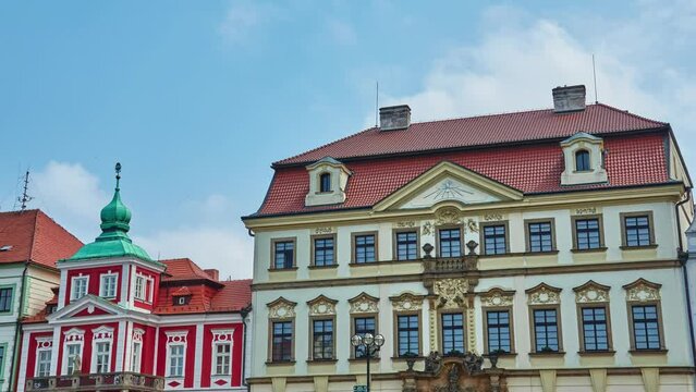 Hradec Kralove City Hall, Ceremonial Hall and Residence of Diocese on Large square. Hradec Kralove in Czech Republic