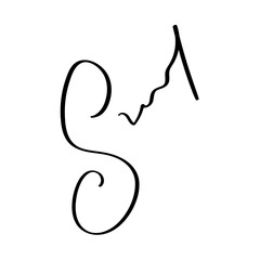 Obraz premium Fake Handwritten abstract Autographs with letter S on transparent background. Fictitious signature scribble for business certificate or note in doodle style