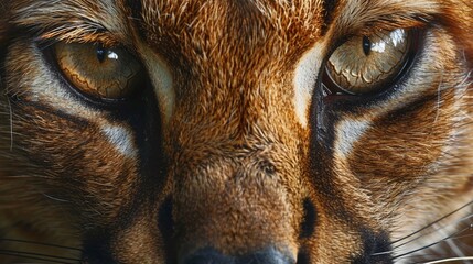 beautiful portrait of a caracal, with striking eyes and exquisite fur detail - obrazy, fototapety, plakaty