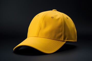 A sunny yellow cap stands out on a black background, providing a perfect canvas for a clothing mockup