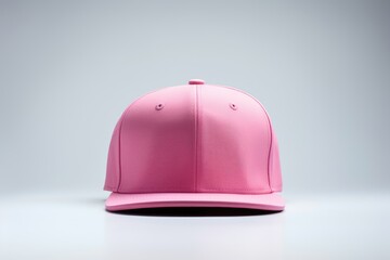 A soft pastel pink snapback hat presented on a neutral background for a clean clothing mockup