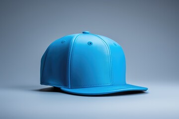 Fototapeta premium The cool blue of a snapback hat stands out against a muted background, perfect for fashion mockups