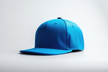 Fototapeta premium Blue snapback presented as a mockup on a white background, ideal for showcasing design, branding and printing