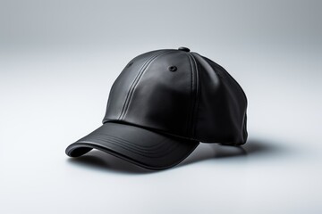 Black baseball cap presented as a mockup on a grey neutral background, ideal for showcasing design, branding and printing