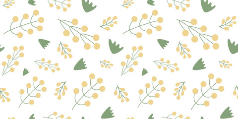 Flowers seamless pattern. floral spring endless background. Summer cover. Vector flat illustration