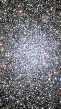 Space background. Dazzling star cluster in deep space. Vertical video based on image by Nasa