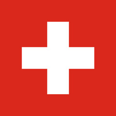 Obraz premium Close-up of red and white national flag of Switzerland. Illustration made February 17th, 2024, Zurich, Switzerland.