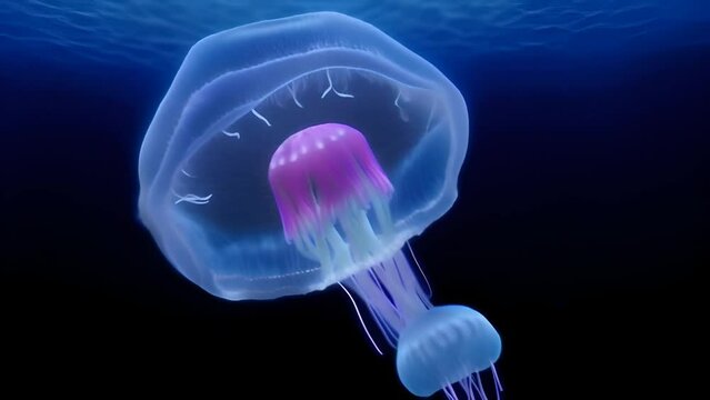 Mesmerizing jellyfish floating underwater generative ai