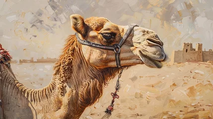  closeup shot of camel in desert, a glimpse into the exotic beauty of nature's wilderness © CinimaticWorks