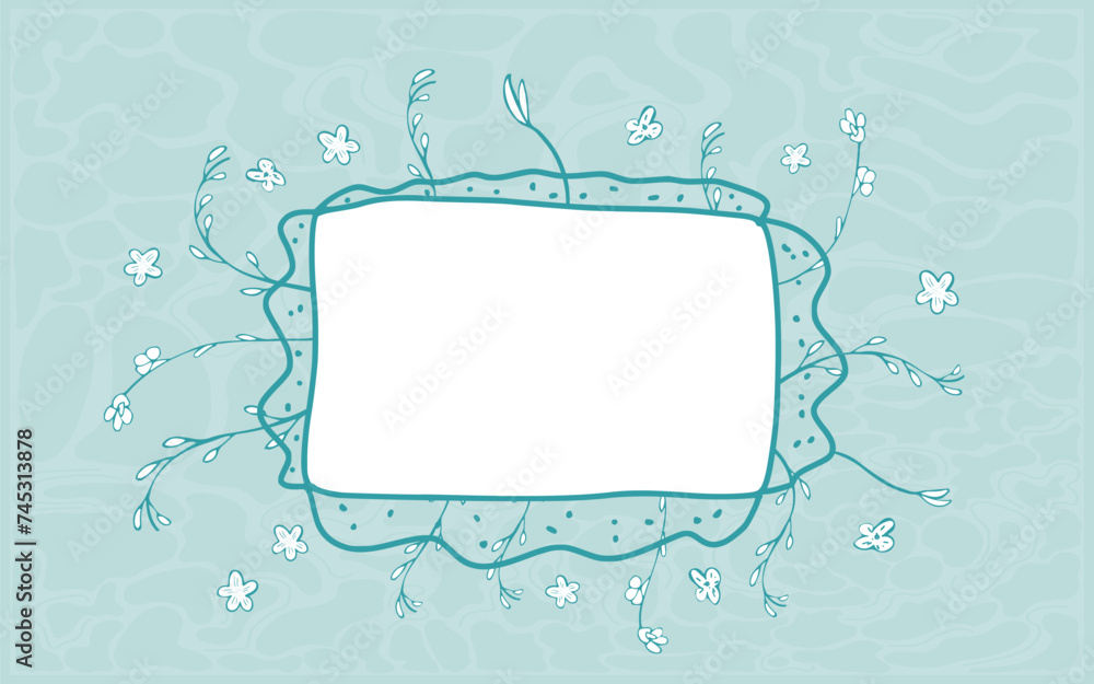 Poster spring background. holiday abstract banner template. card with frame decoration. vector simple illus
