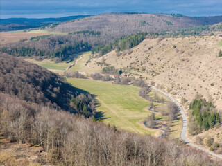 Swabian Alb from above in winter