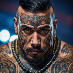tattooed handsome male
