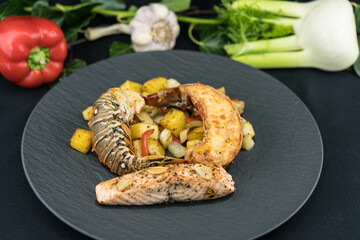 Surf and Turf Langustenschwänze mit Filetsteak