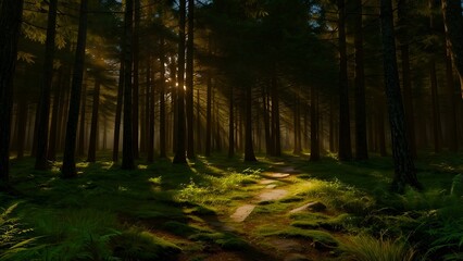 Naklejka premium Ein abstrakter Hintergrund für das Design. Morgens im Sommerwald 5.