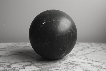 Photo of an empty black marble ball. high quality photo