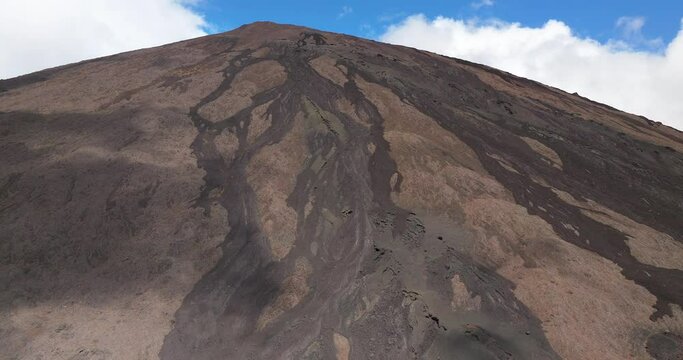 Piton de la Fournaise in Reunion island aerial view