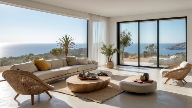 Villa de lujo minimalista con vista al mar Mediterr&aacute;neo, interiores modernos y elegantes