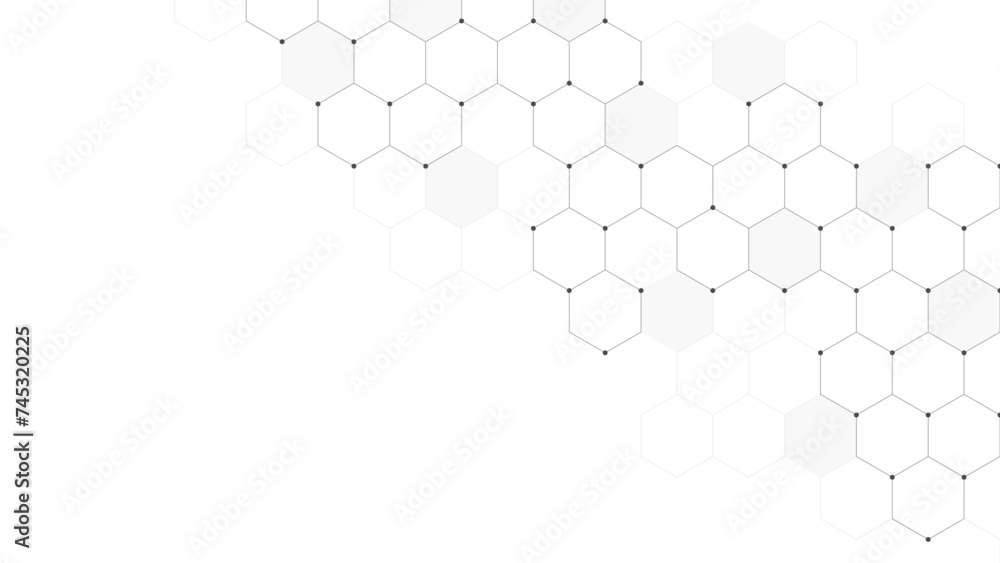 Wall mural vector illustration of hexagons pattern. geometric abstract background with simple hexagonal element