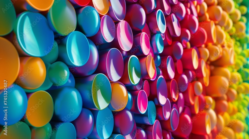 Poster vivid 3d speech bubble mosaic: colorful array in unique perspective
