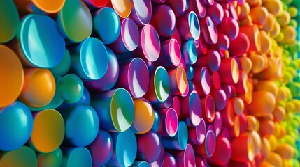 Vivid 3d speech bubble mosaic: colorful array in unique perspective