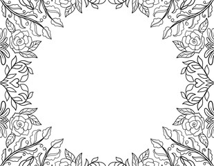 Mandala frame round template for invitation, banner, wedding design