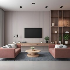 Fototapeta na wymiar interior design for living area or reception in modern concept design/ 3d illustration,3d rendering