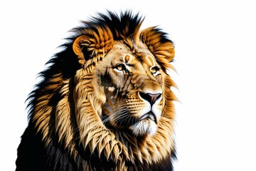 Obraz premium Lion head isolated on a white background. 3d illustration.