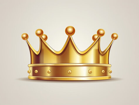 Golden Crown on White Background