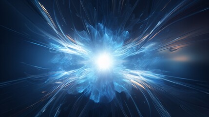 Abstract ice structures crackle under the explosion. Water artwork melds with the icy burst.