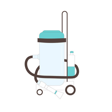 medical equipment cart, blue, white, simple clip art preview