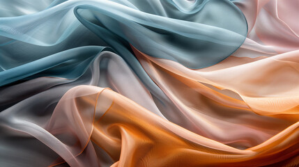 Abstract Soft Pastel Fabric Waves with Silky Texture and Fluid Pattern