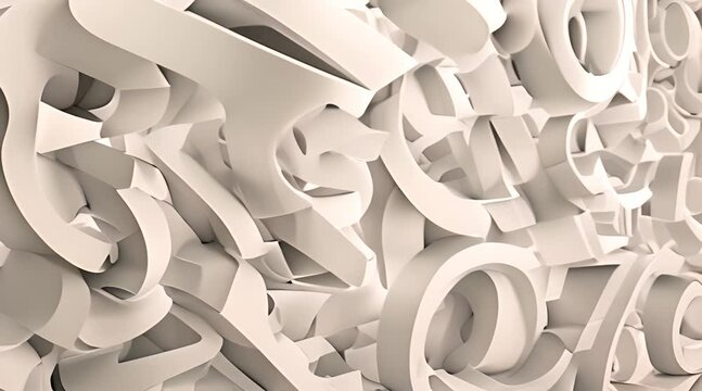 3d render, abstract white geometric background.