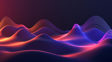 Futuristic Digital Waveform with Dynamic Motion in Neon Purple and Pink Hues