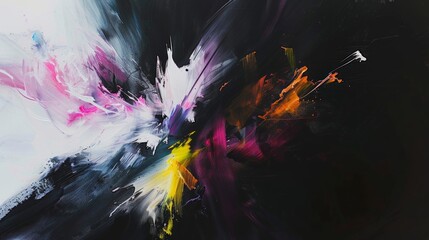 Abstract acrylic painting: creepy dark tones infused with hopeful pops of color - ideal for...