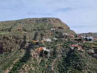 Fototapeta na wymiar View of lush green mountains of Gran Canaria, Canary Islands, Spain
