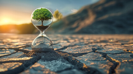 Nature's Hourglass: A stark reminder of time ticking away 01 - obrazy, fototapety, plakaty