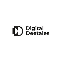 letters DD shape logo monogram two letters D together overlapping white lines identity typography
