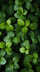 mobile wallpaper, small mint green leafy plants
