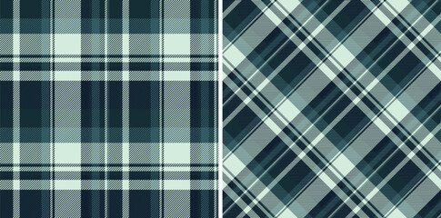 Check texture vector of tartan seamless fabric with a textile pattern plaid background. Set in sea colors for school uniform trends.