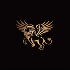 Obraz premium Golden winged leo vintage art.