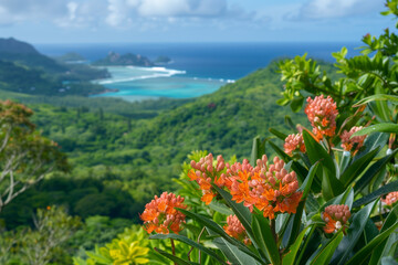 Close-up of exotic flora and fauna in the Seychelles, unique biodiversity, highlighting the ecological wonders of the islands - obrazy, fototapety, plakaty
