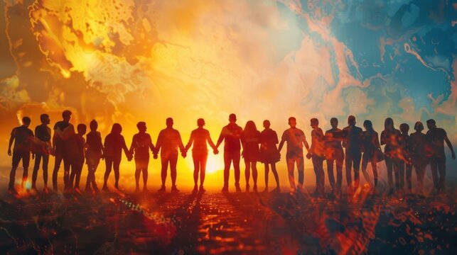 Strong Unity: Group of Diverse Individuals Embracing, Supporting, and Standing Together in Solidarity