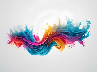 colorful splash wave on white background, isolated for design 