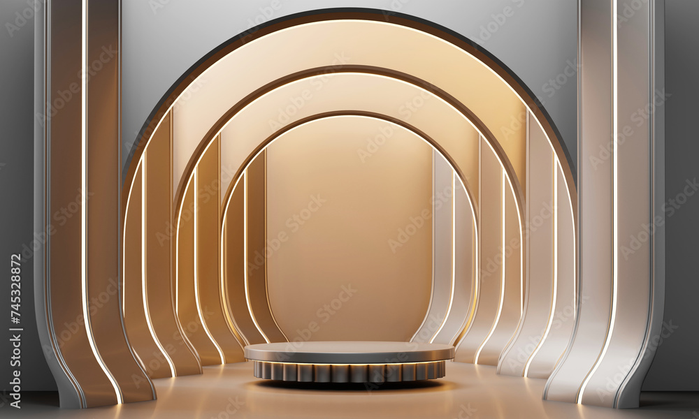 Aufkleber podium platform product presentation backdrop 3d rendering