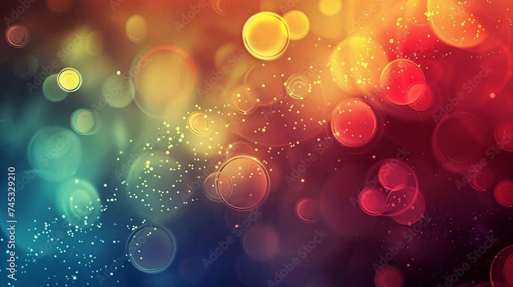 Poster contemporary design with abstract rainbow colors and bokeh effects on a colorful background with vib