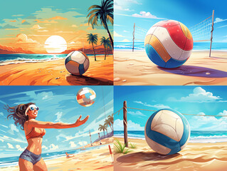 beach volleyball on the beach